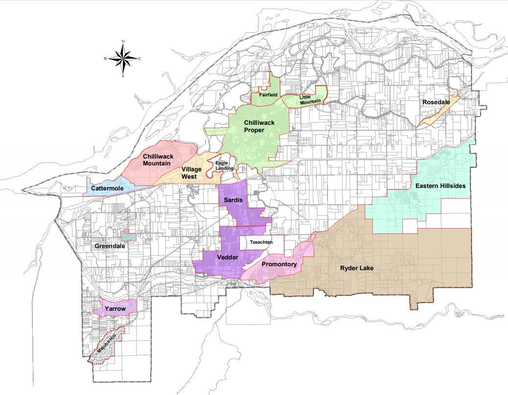 Chilliwack Neighbourhoods Map